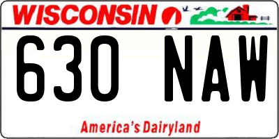 WI license plate 630NAW