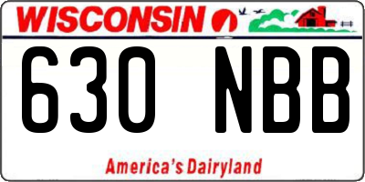 WI license plate 630NBB