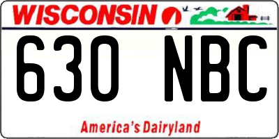 WI license plate 630NBC