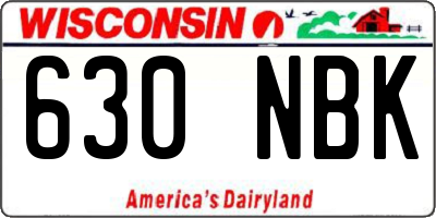 WI license plate 630NBK