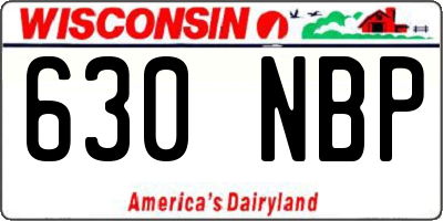 WI license plate 630NBP