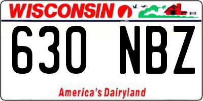 WI license plate 630NBZ