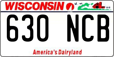 WI license plate 630NCB