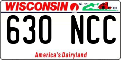 WI license plate 630NCC