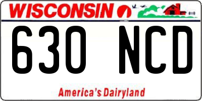 WI license plate 630NCD