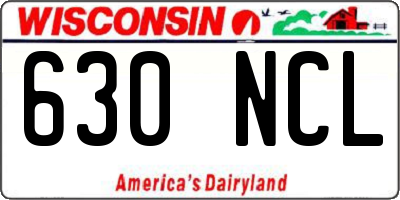 WI license plate 630NCL