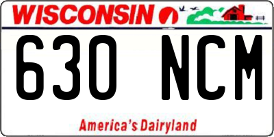 WI license plate 630NCM