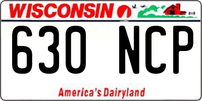 WI license plate 630NCP