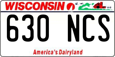 WI license plate 630NCS