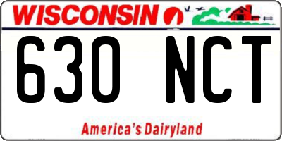 WI license plate 630NCT
