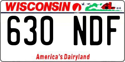 WI license plate 630NDF