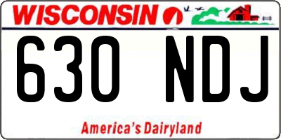 WI license plate 630NDJ