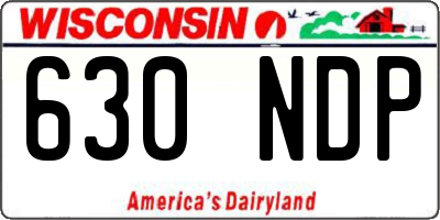 WI license plate 630NDP