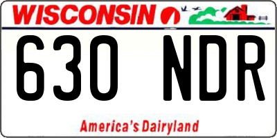 WI license plate 630NDR