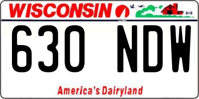 WI license plate 630NDW
