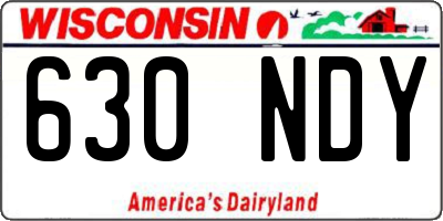 WI license plate 630NDY