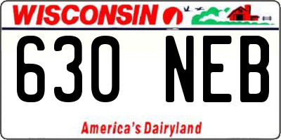 WI license plate 630NEB