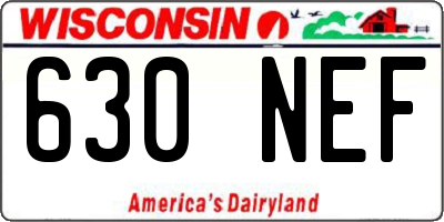 WI license plate 630NEF