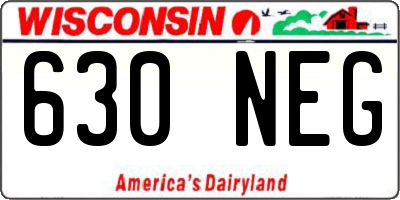 WI license plate 630NEG