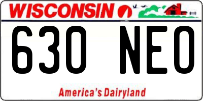 WI license plate 630NEO