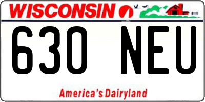 WI license plate 630NEU