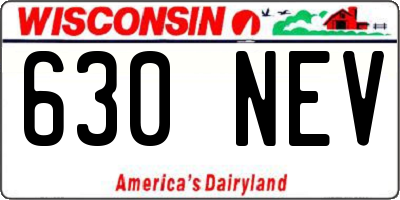 WI license plate 630NEV