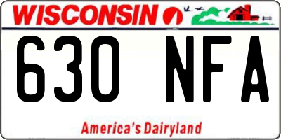 WI license plate 630NFA