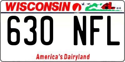 WI license plate 630NFL