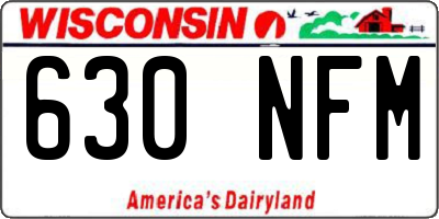 WI license plate 630NFM