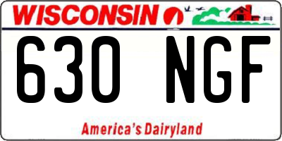 WI license plate 630NGF