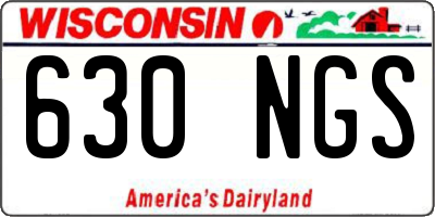 WI license plate 630NGS