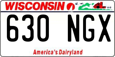 WI license plate 630NGX
