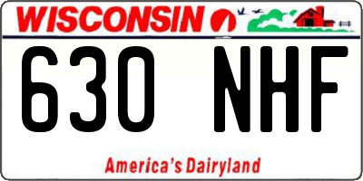 WI license plate 630NHF