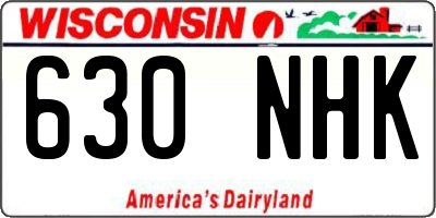 WI license plate 630NHK