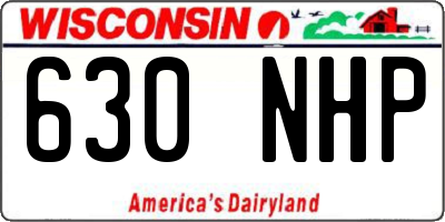 WI license plate 630NHP