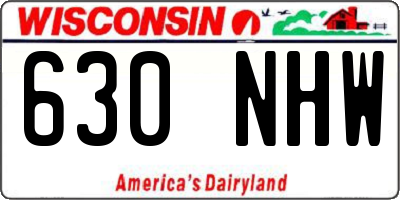 WI license plate 630NHW