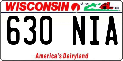 WI license plate 630NIA