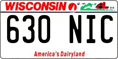 WI license plate 630NIC