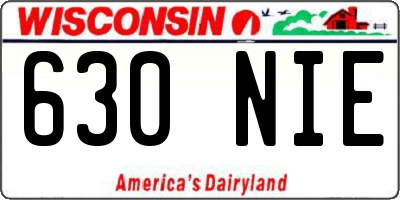 WI license plate 630NIE