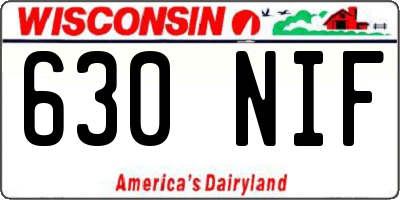 WI license plate 630NIF