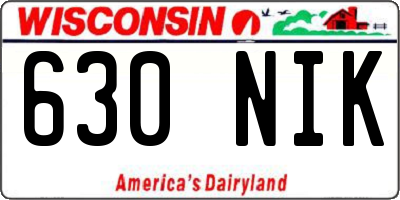 WI license plate 630NIK