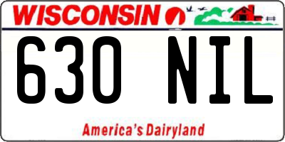 WI license plate 630NIL