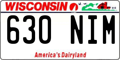 WI license plate 630NIM