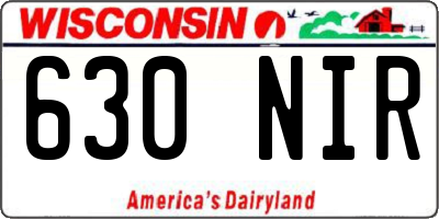 WI license plate 630NIR