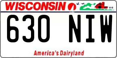 WI license plate 630NIW