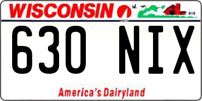 WI license plate 630NIX