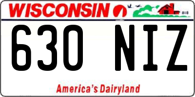 WI license plate 630NIZ