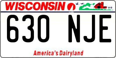 WI license plate 630NJE