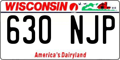 WI license plate 630NJP