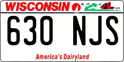 WI license plate 630NJS